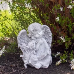 Northlight 8.25" Reading Angels With Book Outdoor Garden Statue