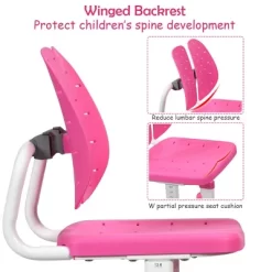 Costway Adjustable Children Study Desk Chair Set W/Winged Backrest Pink -Northlight Store GUEST cb3dfd3a b97d 4984 b549 e5e61c7393d5