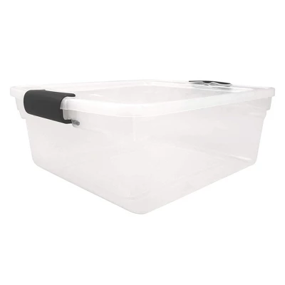 Homz 15.5 Qt Plastic Multipurpose Stackable Clear Storage Container Bins With Lid For Home Or Office Organization, Gray Latch (8 Pack) 4 Homz 15.5 Qt Plastic Multipurpose Stackable Clear Storage Container Bins With Lid For Home Or Office Organization, Gray Latch (8 Pack) - Image 2