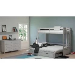 Twin To King Augusta Extending Day Bed With Bunk Bed And Storage Drawers Dove Gray - Alaterre Furniture -Northlight Store GUEST cbd596b1 e1ae 42c9 9cd8 0e77f52cb120