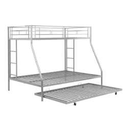 Twin Over Full Steel Bunk Bed With Twin Size Trundle Bed And Two-Side Ladders-ModernLuxe 16 Twin Over Full Steel Bunk Bed With Twin Size Trundle Bed And Two-Side Ladders-ModernLuxe -Northlight Store GUEST cbff8632 ca83 47fc 86e1 f61fcc2ced28