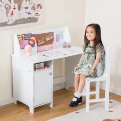 Costway Kids Desk And Chair Set Study Writing Workstation With Bookshelf & Bulletin Board 13 Costway Kids Desk And Chair Set Study Writing Workstation With Bookshelf & Bulletin Board -Northlight Store GUEST cc2bdfe8 e3db 4483 80e2 770d8da3260d