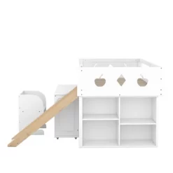 Wood Loft Bed With Slide, Cabinets, Blackboard, Desk And Chair-ModernLuxe -Northlight Store GUEST cf4d3ee4 f02a 4727 981c 173a9e9b9119