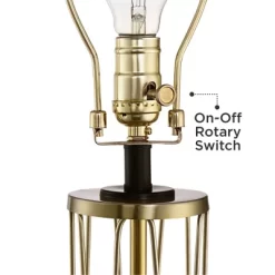 360 Lighting Nathan Modern Table Lamps 25 1/2" High Set Of 2 Gold Metal With USB Charging Ports White Drum Shade For Bedroom Living Room Home Desk -Northlight Store GUEST d0ab47d9 9423 4dea a417 4eb7961b154a