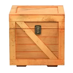 Vintiquewise Wooden Stackable Treasure Chest Cargo Crate Style, Light Brown -Northlight Store GUEST d122558e 6ea4 4bc2 b7a3 d00d31948281