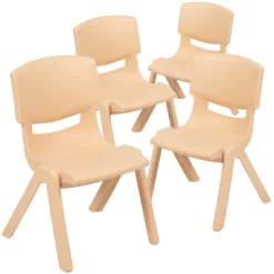 Flash Furniture 4 Pack Plastic Stackable School Chairs With 10.5" Seat Height -Northlight Store GUEST d2c01ef5 7e63 4347 9e8b ea63271d896c