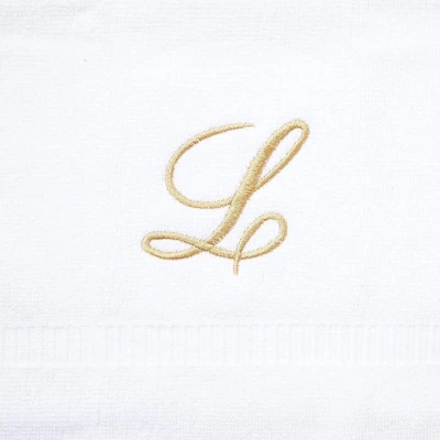 Juvale 4 Pack Monogrammed Fingertip Towels For Bathroom, Embroidered Letter L, White, 11 X 18 In. 7 Juvale 4 Pack Monogrammed Fingertip Towels For Bathroom, Embroidered Letter L, White, 11 X 18 In. - Image 5