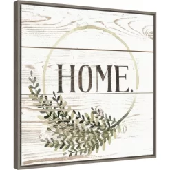 22" X 22" Family Farmhouse I By Grace Popp Framed Canvas Wall Art Gray Wash - Amanti Art