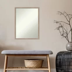 19" X 25" Non-Beveled Hardwood Wedge Whitewash Wood Wall Mirror - Amanti Art -Northlight Store GUEST d435de85 baf0 42e7 8db5 55d70980003c