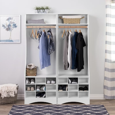 Narrow Wardrobe With Shoe Storage White - Prepac 6 Narrow Wardrobe With Shoe Storage White - Prepac - Image 4