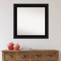32" X 32" Non-Beveled Parlor Bathroom Wall Mirror Black - Amanti Art -Northlight Store GUEST d593318b 8445 4bf5 a4fd 026644b6566f