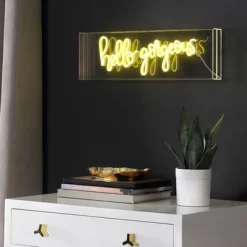 20" Hello Gorgeous Contemporary Glam Acrylic Box Pendant (Includes LED Light Bulb) Neon Yellow - JONATHAN Y -Northlight Store GUEST d5e30c68 34e2 433a 9c14 bb3ab18a551f