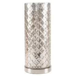 LED Uplight Table Lamp With Silver Mercury Finish, Embossed Trellis Pattern And Included LED Light Bulb For Home Uplighting By Hastings Home -Northlight Store GUEST d5ea9a7b cb24 40ff b02e a37da8c58902