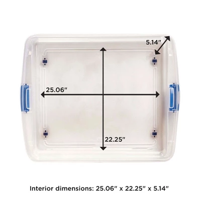 Homz 56 Qt Full/Queen Underbed Clear Plastic Latching Storage Container 6 Homz 56 Qt Full/Queen Underbed Clear Plastic Latching Storage Container - Image 4