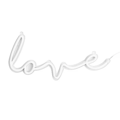 Amped Co 16 X 8 Inches Love LED Wall Decor Sign Indoor Room Decor Sign, White 3 Amped Co 16 X 8 Inches Love LED Wall Decor Sign Indoor Room Decor Sign, White