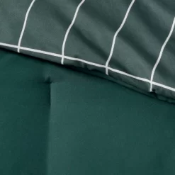 Grid Print Microfiber Reversible Comforter & Sheet Set Dark Green - Room Essentials™ -Northlight Store GUEST d6dc0944 4309 4ea0 8931 12aa42ed689a