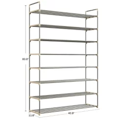 Hastings Home 8-Tier Shoe Storage Rack - Room For 48 Pairs Of Shoes, 60.6" X 11.8" X 40.9"