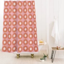 Schatzi Brown Retro Jumbo Daisy Pink Shower Curtain Green - Deny Designs -Northlight Store GUEST d6ef21c5 6738 4ee6 836c 6fa83a77f80c
