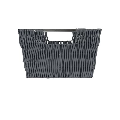 Simplify 3pc Rattan Tote Set With Sterling Silver Handles Charcoal 4 Simplify 3pc Rattan Tote Set With Sterling Silver Handles Charcoal - Image 2