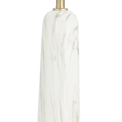 360 Lighting Maceao Modern Table Lamps 28" Tall Set Of 2 White Faux Marble Tapered Drum Shade For Bedroom Living Room Bedside Nightstand Office House 7 360 Lighting Maceao Modern Table Lamps 28" Tall Set Of 2 White Faux Marble Tapered Drum Shade For Bedroom Living Room Bedside Nightstand Office House - Image 5