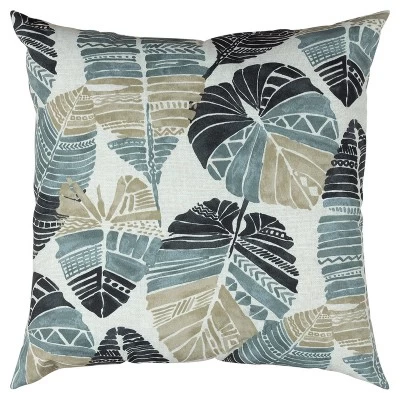 22"x22" Oversize Poly-Filled Leaf Pattern Botanical Indoor/Outdoor Square Throw Pillow - Rizzy Home 7 22"x22" Oversize Poly-Filled Leaf Pattern Botanical Indoor/Outdoor Square Throw Pillow - Rizzy Home - Image 5