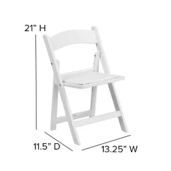 Emma And Oliver 10 Pack Kids White Resin Folding Event Party Chair With Vinyl Padded Seat -Northlight Store GUEST d9cae2f0 d3db 42eb af80 cd5fcfc4b395
