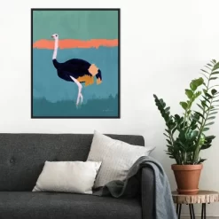 22" X 28" Ostrich By Pamela Munger Framed Canvas Wall Art Black - Amanti Art -Northlight Store GUEST d9e11f58 e441 4553 bed2 4b8ab131e266