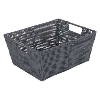 Simplify 3pc Rattan Tote Set With Sterling Silver Handles Charcoal 6 Simplify 3pc Rattan Tote Set With Sterling Silver Handles Charcoal - Image 4