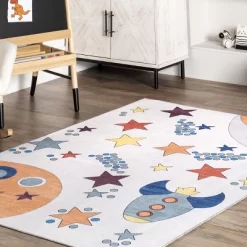 NuLOOM Leonie Outer Space Machine Washable Kids Area Rug -Northlight Store GUEST da4aaa6f b164 4e9f a7e5 8b2727167618