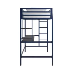 Twin Maxwell Metal Loft Bed With Desk & Shelves Blue/Black - Novogratz -Northlight Store GUEST dada2b4d 25bf 4adc 8da3 bb2f0c6a4f95