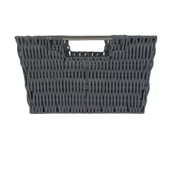 Simplify 3pc Rattan Tote Set With Sterling Silver Handles Charcoal