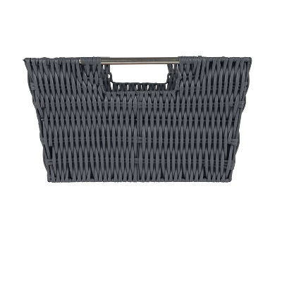 Simplify 3pc Rattan Tote Set With Sterling Silver Handles Charcoal 3 Simplify 3pc Rattan Tote Set With Sterling Silver Handles Charcoal
