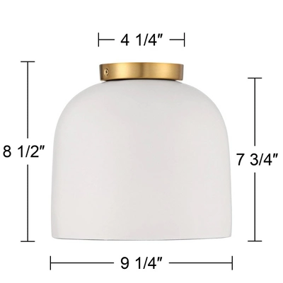 Possini Euro Design Merrick Modern Industrial Ceiling Light Flush Mount Fixture 9 1/4" Wide White Cement Gold For Bedroom Kitchen Living Room Hallway 7 Possini Euro Design Merrick Modern Industrial Ceiling Light Flush Mount Fixture 9 1/4" Wide White Cement Gold For Bedroom Kitchen Living Room Hallway - Image 5