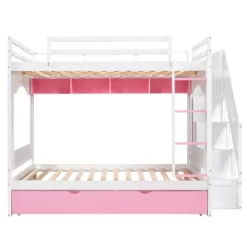 Full Over Full Bunk Bed With Trundle, Stairs, Ladders And Storage Cabinet-ModernLuxe -Northlight Store GUEST dd83a62d bd06 4835 b9fa 204b2f7e0262