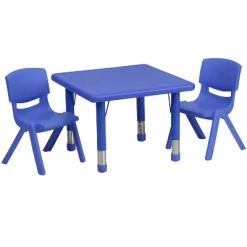 Flash Furniture 24" Square Plastic Height Adjustable Activity Table Set With 2 Chairs -Northlight Store GUEST ddb30316 5d61 442f b6dc b920b4a86ddc 1