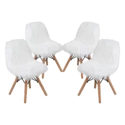 Emma And Oliver 4 Pack Kids Shaggy Dog Accent Chair - Desk Chair - Playroom Chair -Northlight Store GUEST de31d7fa 7879 400e a9fb 4a2457df6376