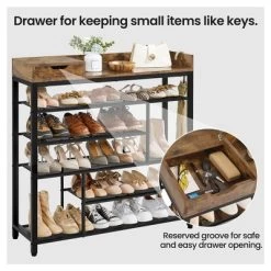 Yaheetech 6-Tier Shoes Rack Shelf Organizer Entryway Shoes Shelf With Storage Box, Rustic Brown -Northlight Store GUEST de52836a 61e3 45d7 b29d 115161a71f1d
