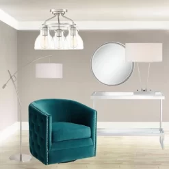 Possini Euro Design Modern Arc Floor Lamp 69" Tall Brushed Steel Adjustable Boom Off White Linen Drum Shade For Living Room Reading Office -Northlight Store GUEST de879645 a18c 41db 8712 9b539e73333e