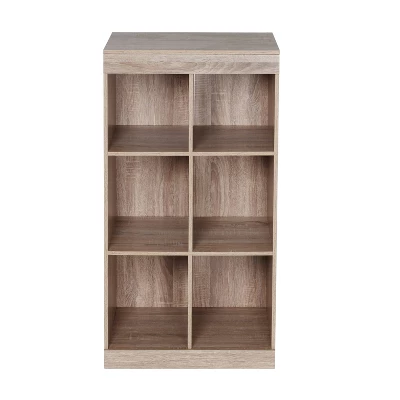 Honey-Can-Do 6 Compartment Divided Cube Cabinet Oak 8 Honey-Can-Do 6 Compartment Divided Cube Cabinet Oak - Image 6