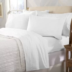 Great Bay Home Cotton Solid Flannel Sheet Set