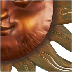 Metal Sun Wall Decor With Smiling Face And Curved Rays Copper - Olivia & May -Northlight Store GUEST df5fd07e 9afc 4b0b 8fd7 432168c91c93
