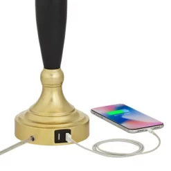 360 Lighting Kamila Traditional Table Lamps 27" Tall Set Of 2 Gold Black With Dual USB Charging Ports White Drum Shade For Bedroom Bedside Family Desk -Northlight Store GUEST df731a95 8e5a 400d 8faa d444be0f7d6c