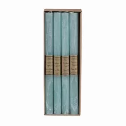 Northlight 12" Sea Foam Blue Traditional Cylindrical Taper Candle Box