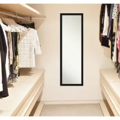 16" X 50" Avon Narrow Framed Full Length On The Door Mirror Black - Amanti Art 12 16" X 50" Avon Narrow Framed Full Length On The Door Mirror Black - Amanti Art -Northlight Store GUEST e0479572 5c32 4268 82a0 941e371d0301