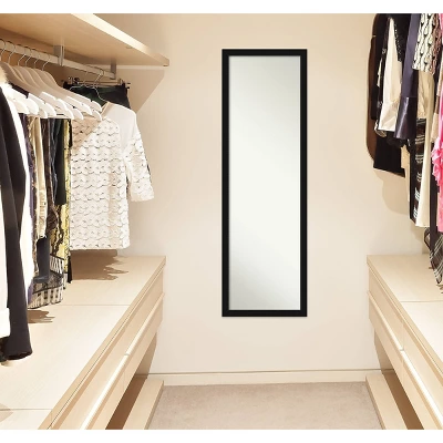 16" X 50" Avon Narrow Framed Full Length On The Door Mirror Black - Amanti Art 6 16" X 50" Avon Narrow Framed Full Length On The Door Mirror Black - Amanti Art - Image 4