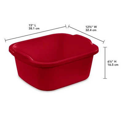 Sterilite Convenient Extra Large Multi-Functional Home 12-Quart Standard Sink Dish Washing Storage Pan, Red (8 Pack) 4 Sterilite Convenient Extra Large Multi-Functional Home 12-Quart Standard Sink Dish Washing Storage Pan, Red (8 Pack) - Image 2