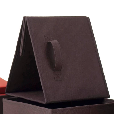 Set Of 4 Capri Foldable Fabric Baskets Chocolate - Winsome 4 Set Of 4 Capri Foldable Fabric Baskets Chocolate - Winsome - Image 2