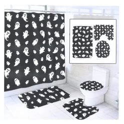 Seeing Red Halloween 4-Piece Bathroom Set | Ghosts