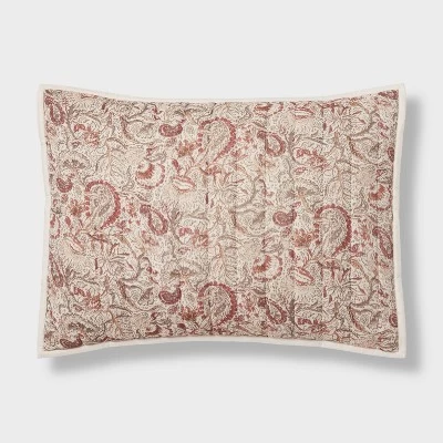 Voile Paisley Printed Quilt Sham Cream - Threshold™ 5 Voile Paisley Printed Quilt Sham Cream - Threshold™ - Image 3