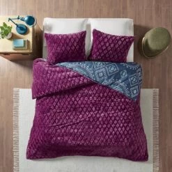 Blair Full/Queen 3pc Reversible Comforter Mini Set Navy/Purple -Northlight Store GUEST e1039985 26f4 4ea1 bc1c cc367df0d4d2